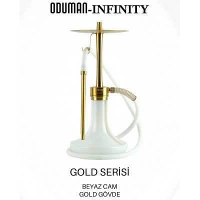 Oduman İnfinity Gold Gövde Beyaz Şişe | YT SHISHA
