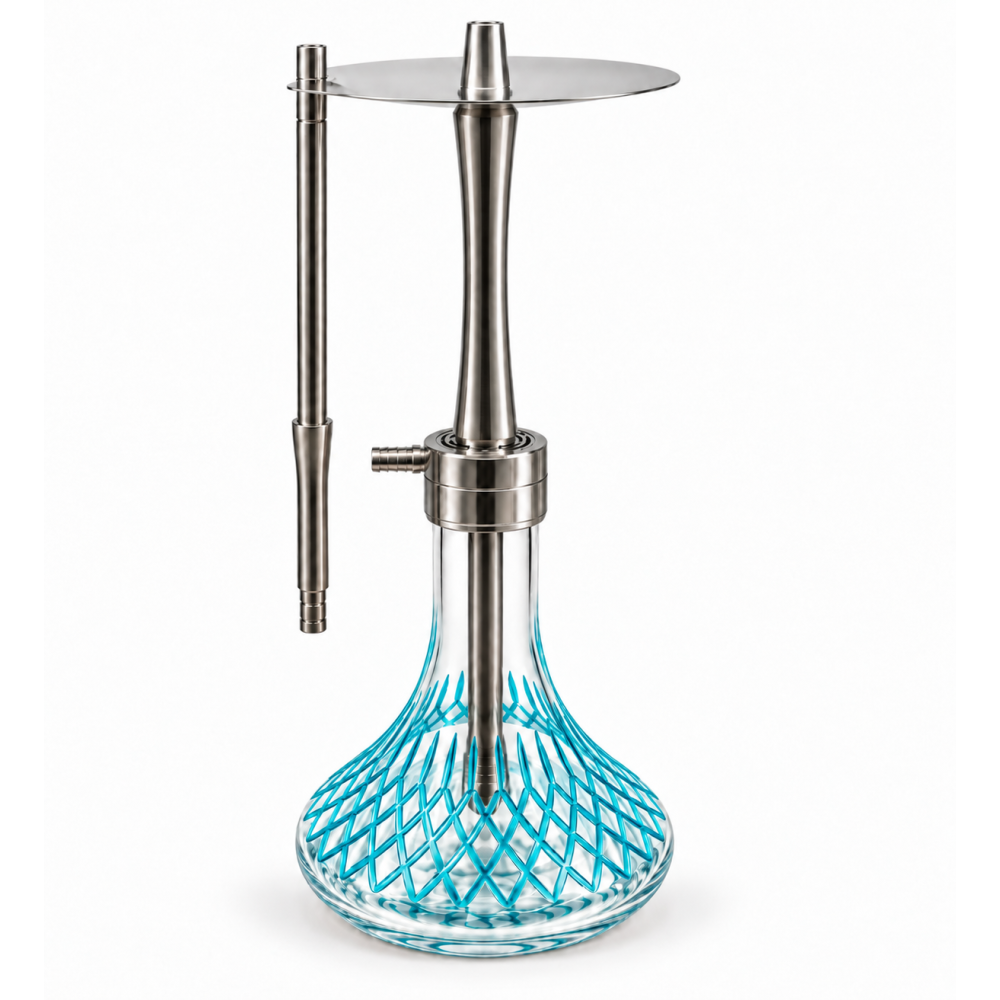 Ballı 2 Blue Cutting Stainless Steel Hookah | YT SHISHA