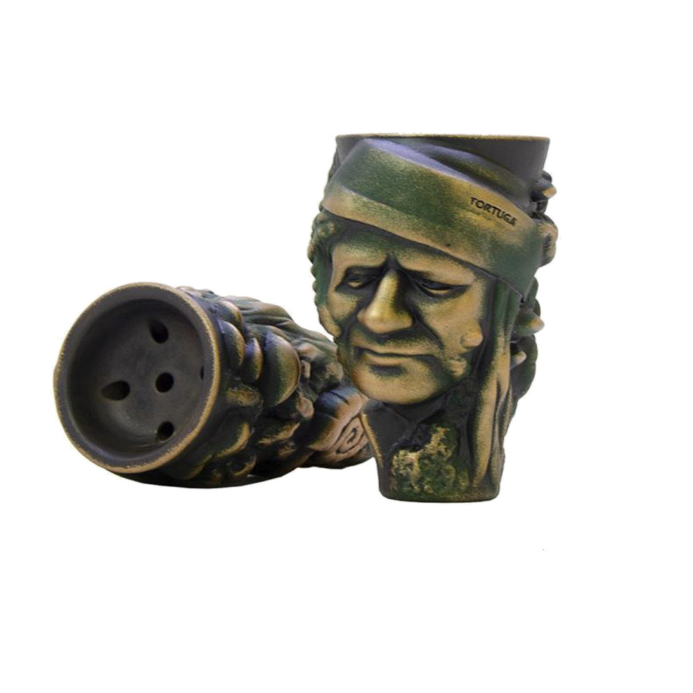 LL 245-1 TORTUGA GREEN MAN HOOKAH BOWL | YT SHISHA
