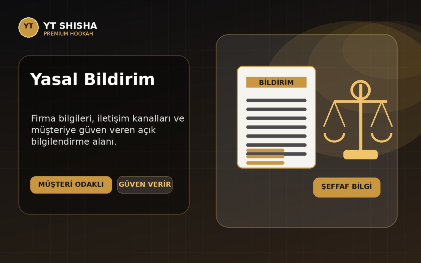 YT Shisha yasal bildirim ve firma bilgileri